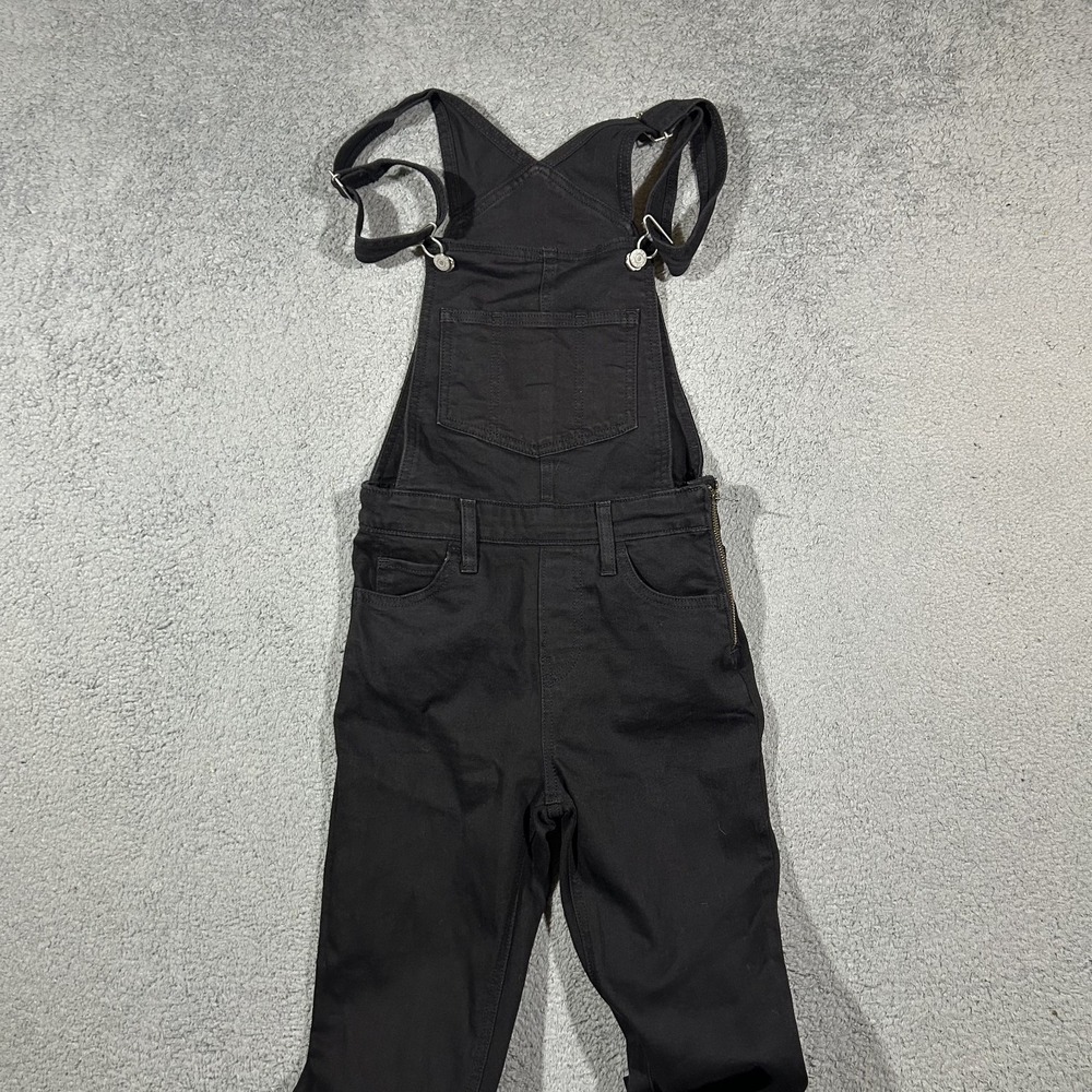 Levis Overalls Womens 25 Black Denim Bib Ankle Workwear Modern Skinny Fit #2965